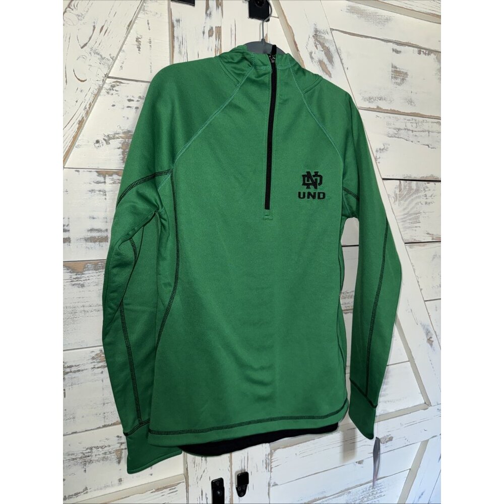 Women's Colosseum Green Notre Dame Fighting Irish Fleece Lined Hooded 1/2 Zip
